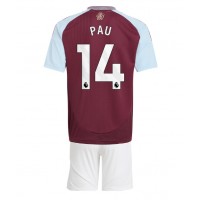 Otroški Nogometni dresi Aston Villa Pau Torres #14 Domači 2024-25 Kratek Rokav (+ Kratke hlače)